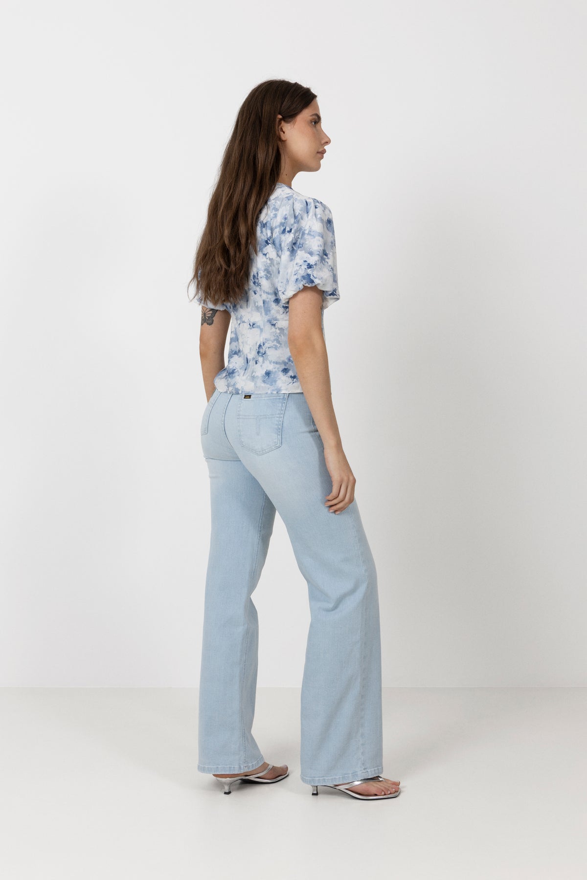 Irina Floral Fusion Blus - Blå