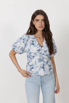 Irina Floral Fusion Blouse - Blue