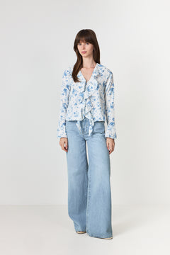 Anika Fleur Blouse - Blue Floral