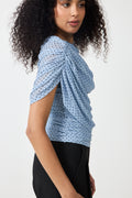 Cottuna Dot Drapy Mesh Top - Ljusblå