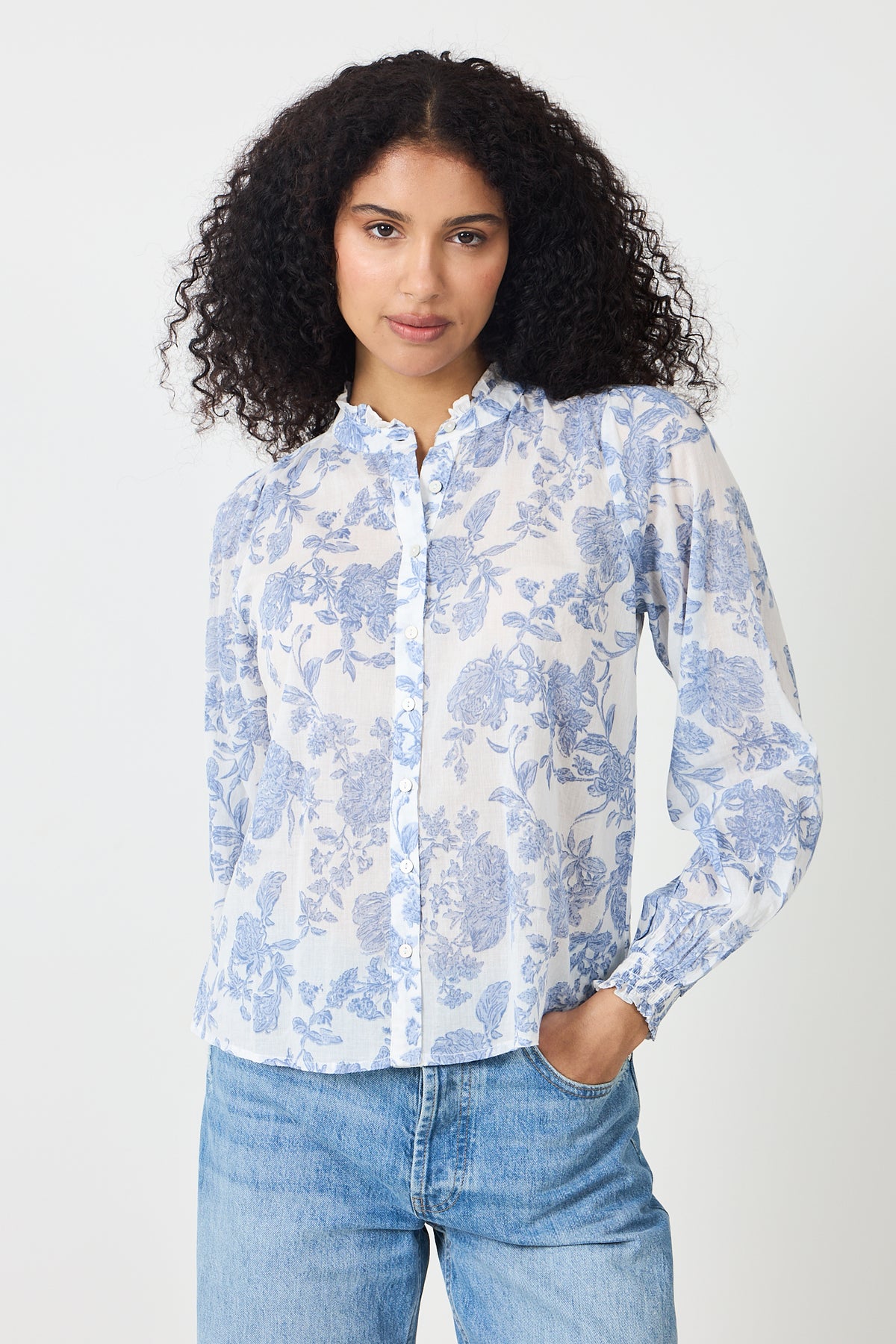 Oda Flower Spring Shirt - Vit