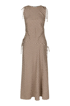 Saxton Check Dress - Brown