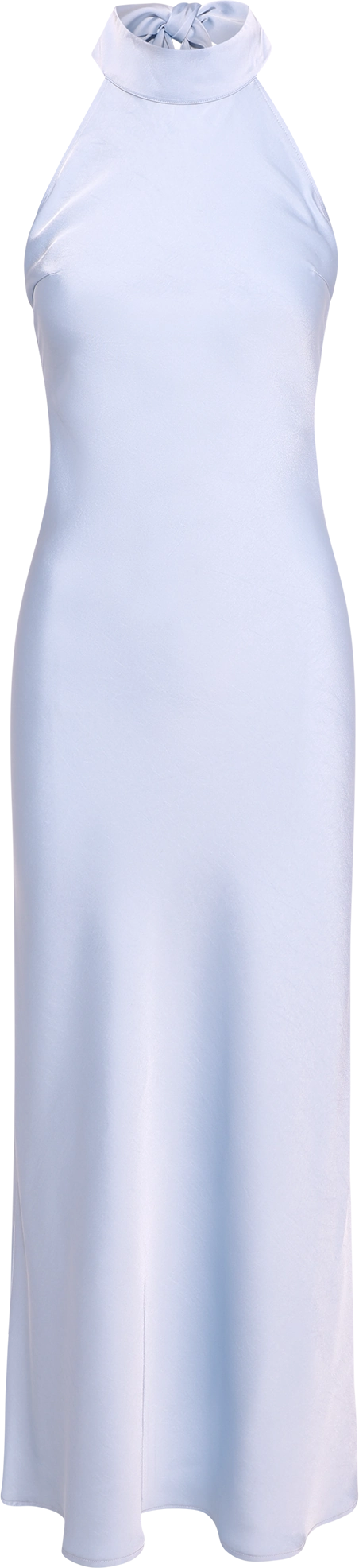 Lola Satin Halter Maxi Dress - Light Blue