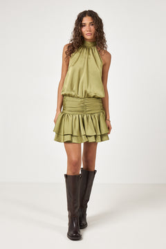Cordelia Halterneck Mini Dress - Green