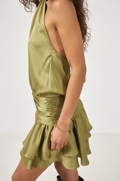Cordelia Halterneck Mini Dress - Green