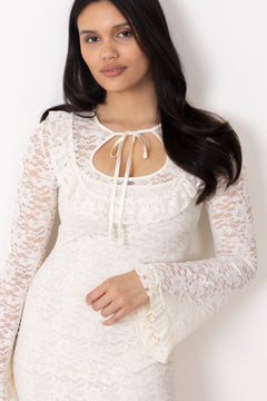 Selena Lace Mini Dress - Creme