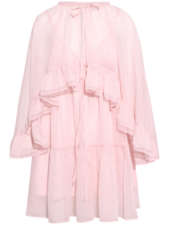 Margo Chiffon Cape Dress - Light Pink