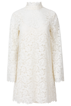 Sabrina Lace Mini Dress - Creme