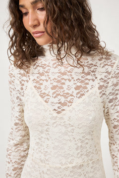 Olivia Lace Maxi Dress - Creme
