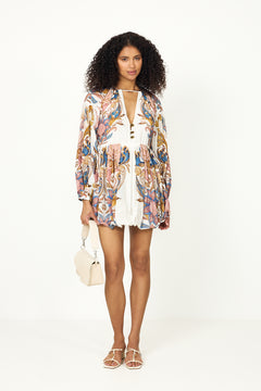 Mini Bubble Dress - Sea Garden Off-White