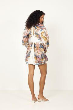Mini Bubble Dress - Sea Garden Off-White