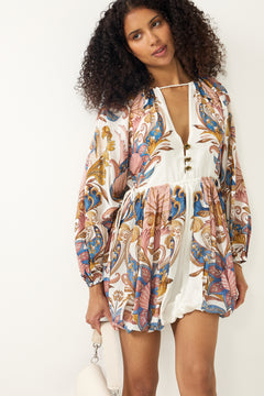 Mini Bubble Dress - Sea Garden Off-White