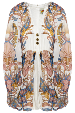 Mini Bubble Dress - Sea Garden Off-White