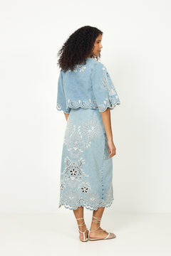 Richelieux Midi Skirt - Denim