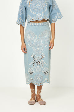 Richelieux Midi Skirt - Denim