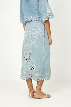 Richelieux Midi Skirt - Denim
