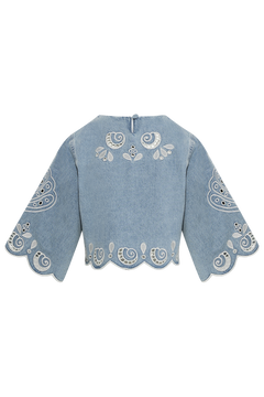 Richelieux Cropped Blouse - Denim