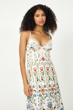 Midi Dress - Stitched Garden Off-White