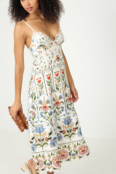 Midi Dress - Stitched Garden Off-White