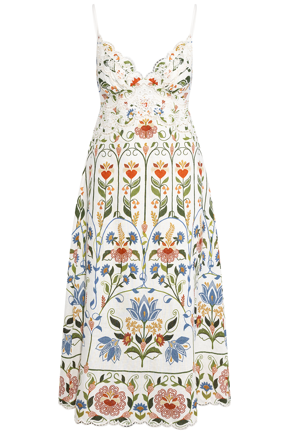 Midi Dress - Stitched Garden Off-White