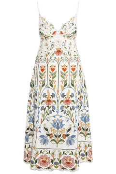 Midi Dress - Stitched Garden Off-White