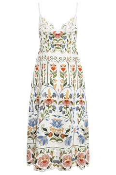 Midi Dress - Stitched Garden Off-White
