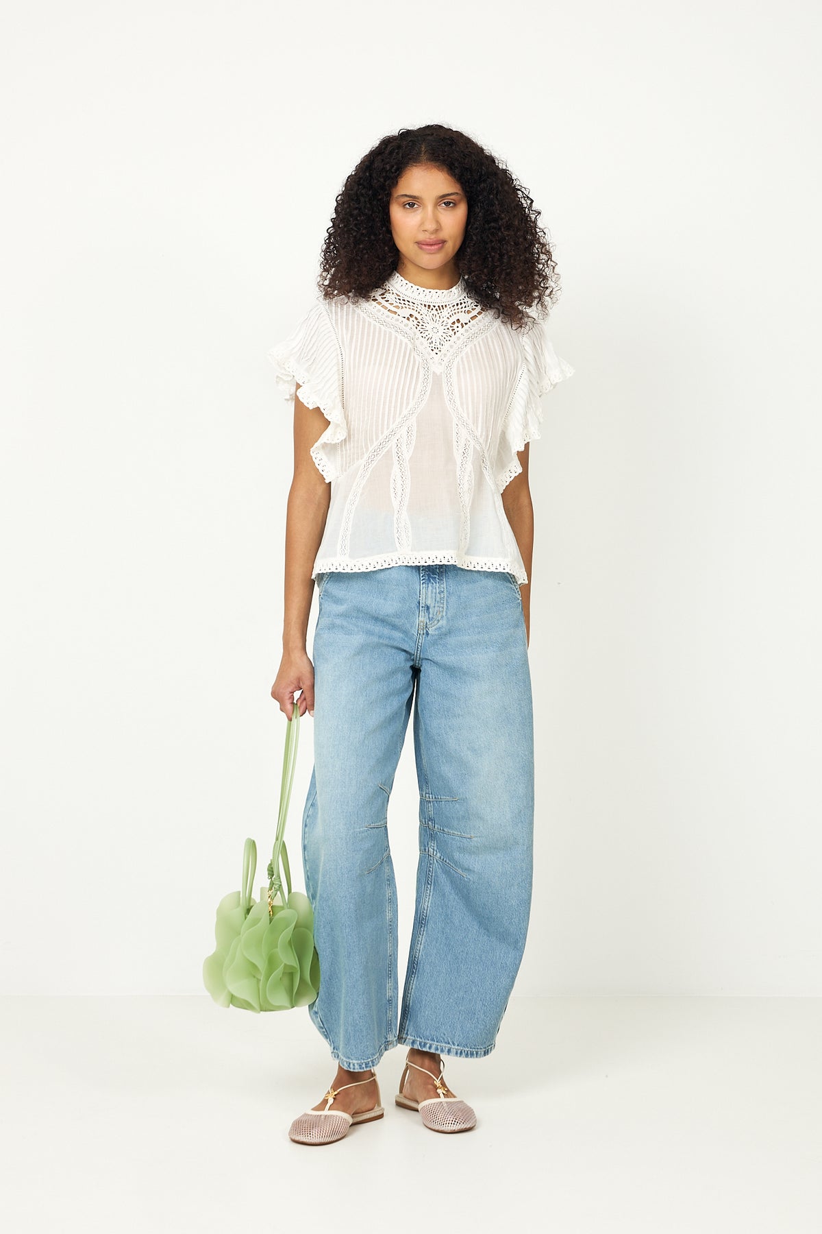 Blouse With Appliqués - Off-White
