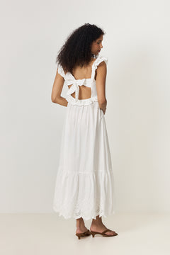 Melbaic Dress - White Embroidery