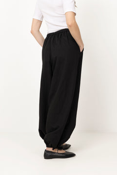 Roxane Balloon Linen Pants - Black