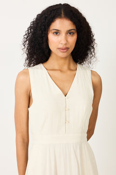 Daria Sl V Dress - Sand Melange