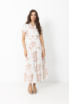 Kanza Emb Rose Dress - Dusty Rose