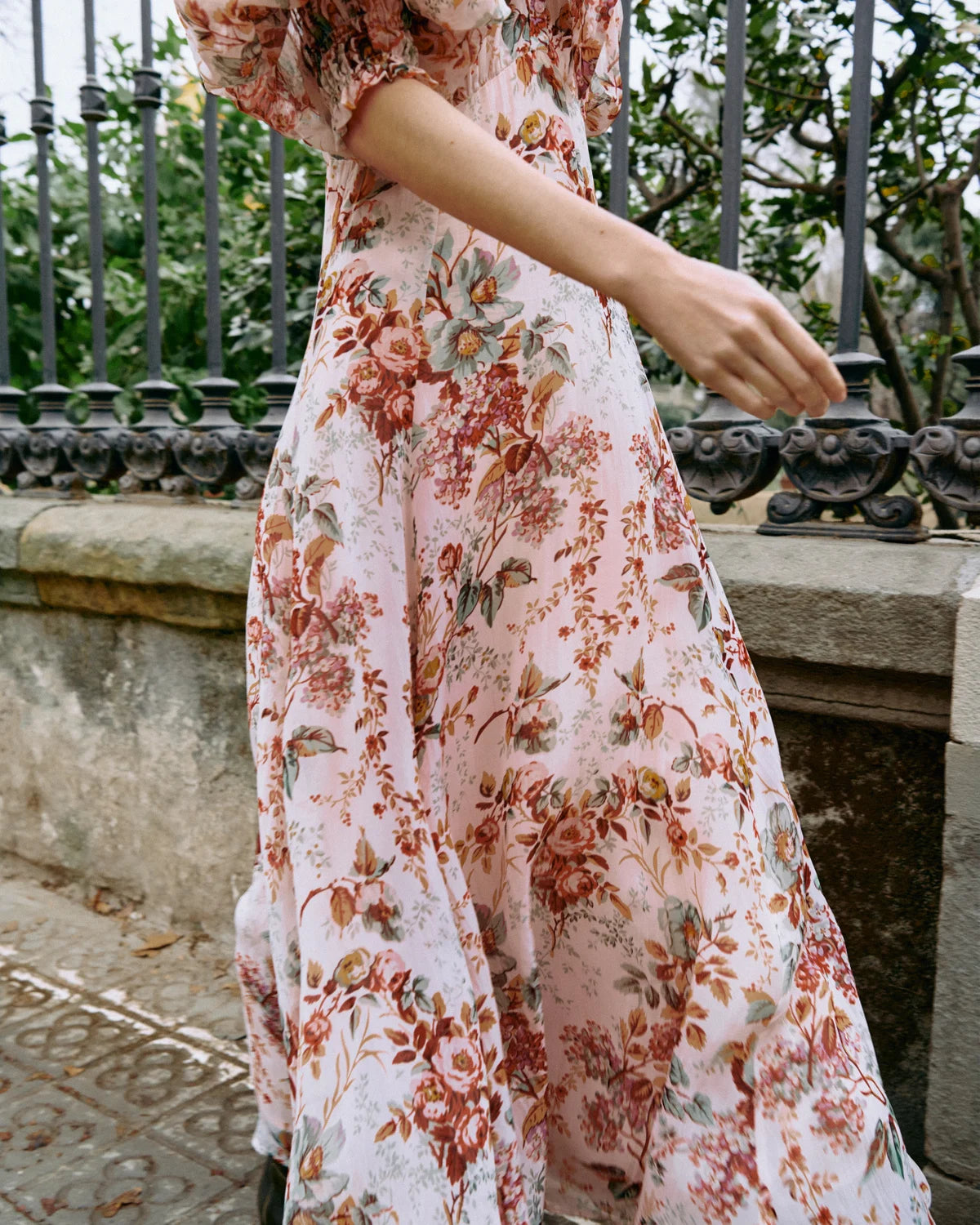 Organza Midi Dress - Pink Blossom