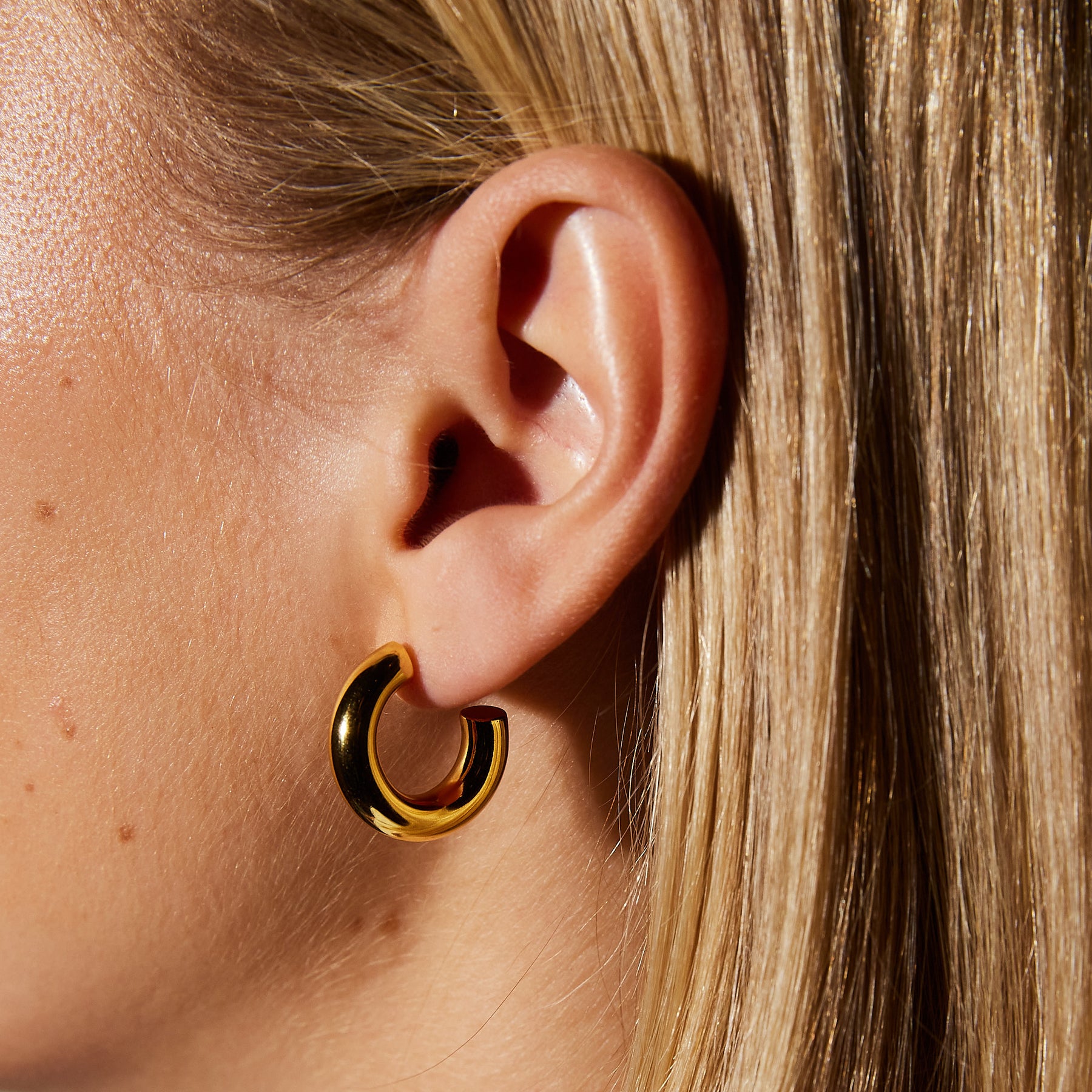 Medium Chunky Hoops - Guld