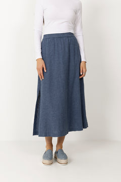Pennie Ginia HW Skirt - V Indigo Mel