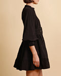 Baby Cord Belt Dress - Black