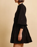 Baby Cord Belt Dress - Black