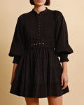 Baby Cord Belt Dress - Black