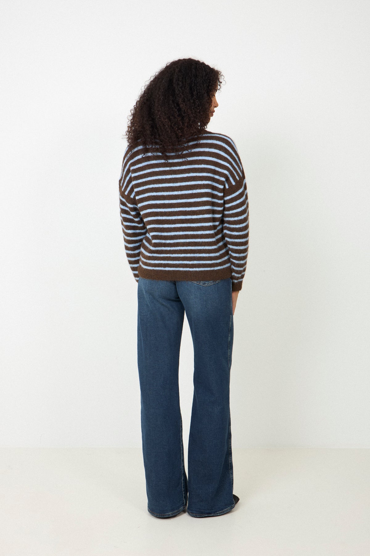 N-Mafalda Knit - Brown Blue Stripe