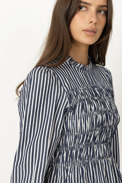 Possa Big Stripe Blouse - Navy