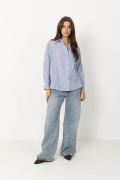 Dalma Dori Mini Stripe Shirt - Blue