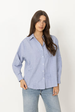 Dalma Dori Mini Stripe Shirt - Blue