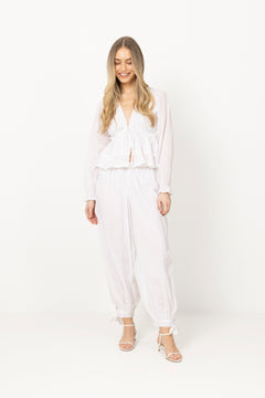 Ellen Cotton Voile Blouse - White