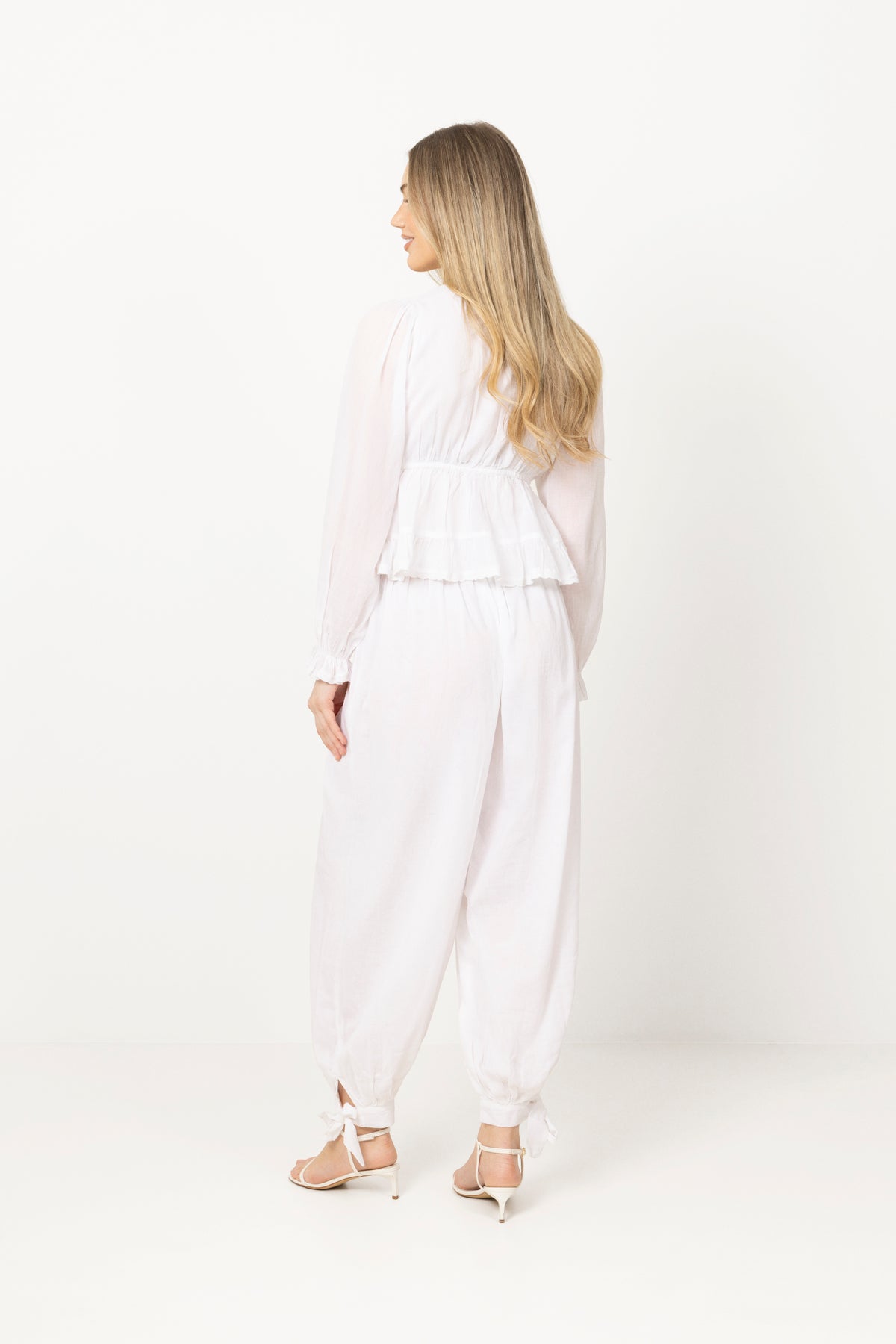 Ellen Cotton Voile Blus - Vit