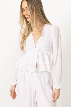 Ellen Cotton Voile Blouse - White