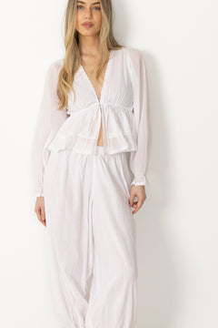 Ellen Cotton Voile Blouse - White
