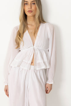 Ellen Cotton Voile Blouse - White