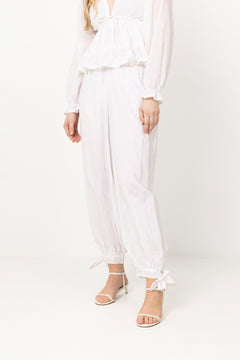 Elea Cotton Voile Pants - White