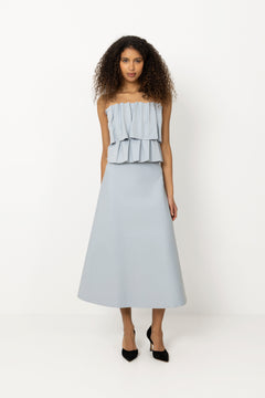 Sculpted Tube Dress - Dove Blue