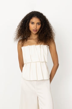 Sculpted Tube Top - White