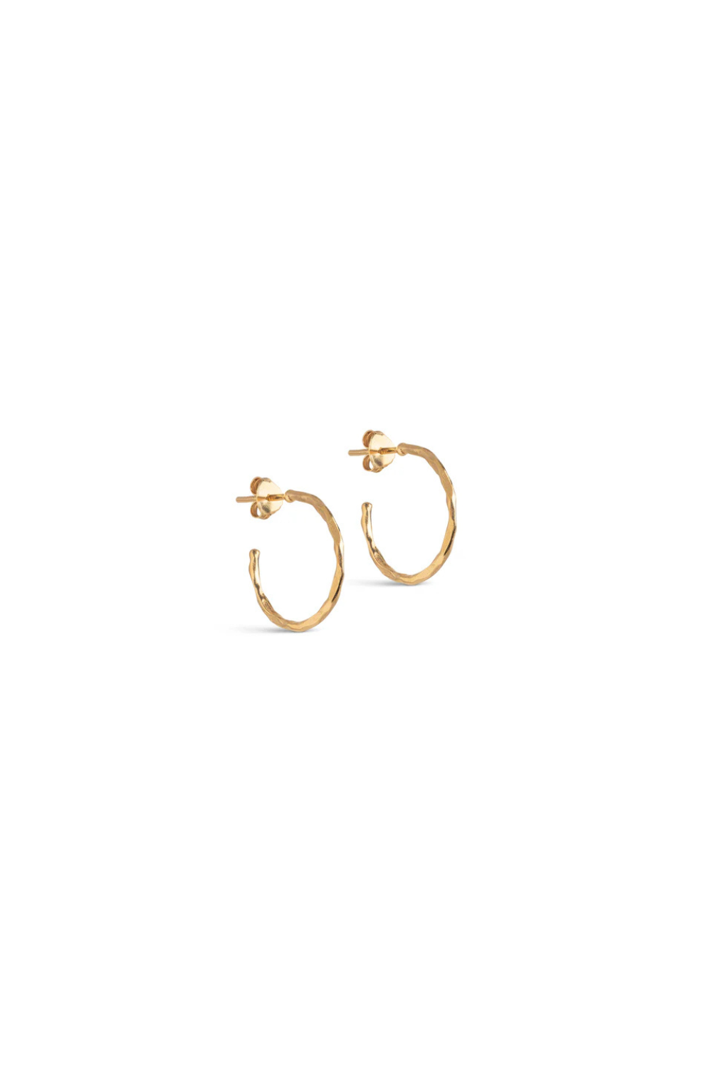 Organic Arena Small Hoops - 925S/Gp/M Gold